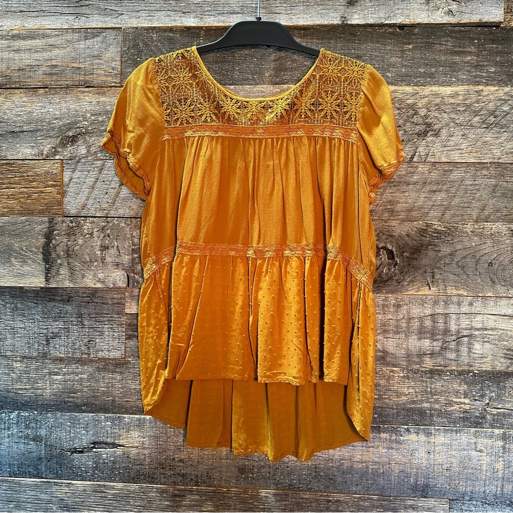 Xhilaration Lace & Swiss Dot Babydoll Top, NEVER WORN!